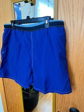 bill blass Blue and White Mesh Swim Shorts